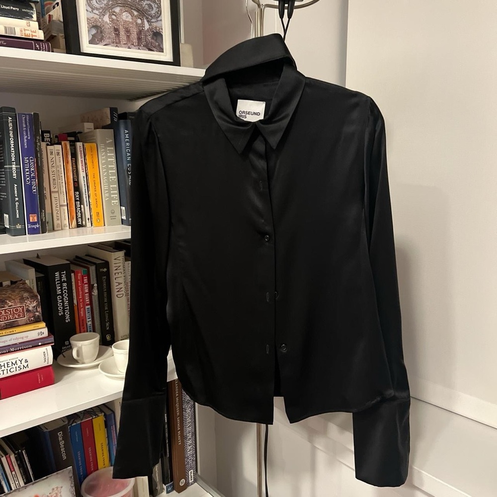 Orseund Iris Black Satin Shirt